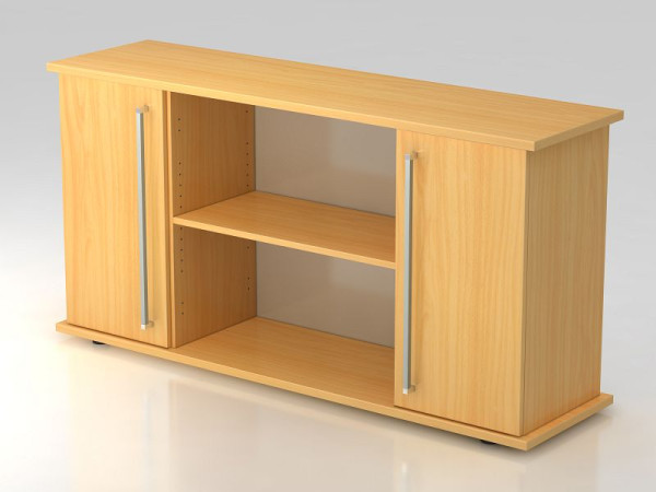 Hammerbacher Sideboard 2 Türen 166cm Chromgriff Buche/Buche, 166,1x44,8x84 cm (BxTxH), VSB2T/6/6/CE