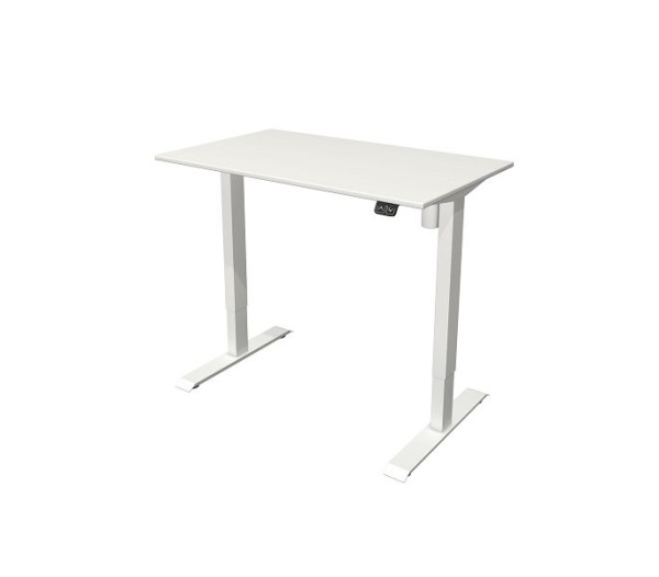 Kerkmann Beistelltisch B 1000 x T 600 mm, elektrisch höhenverstellbar von 740-1230 mm, Weiß, 10388510