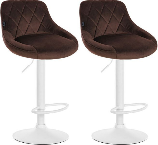 CLP Barhocker Lazio Samt weiß, braun, VE: 2 Stück, 323258