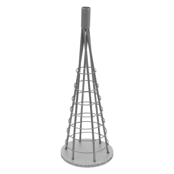 Mendler Deko-Baum HWC-O91, Weihnachtsbaum Schmuckbaum Weihnachtsdeko Christbaum zum Beschmücken, Metall 60cm, silberfarben, 139459