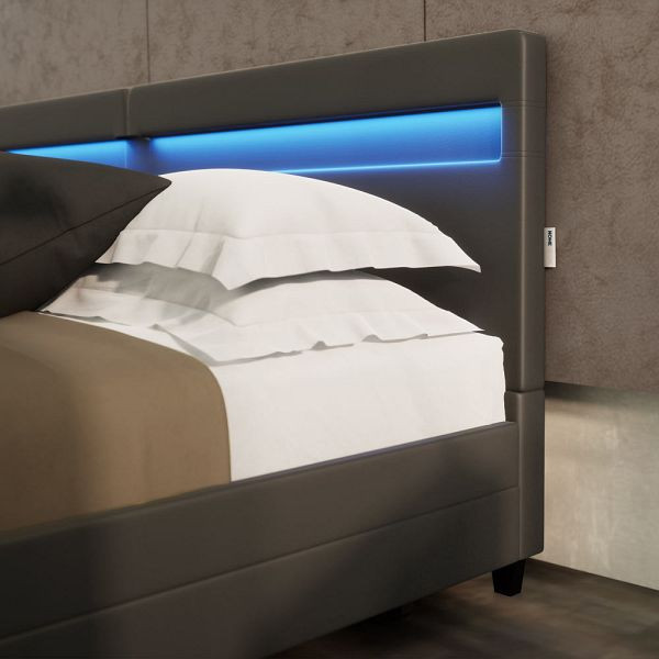 HOME DELUXE Familienbett NUBE mit Schubladen 270 x 200 cm - Dunkelgrau ohne Matratze, 51453