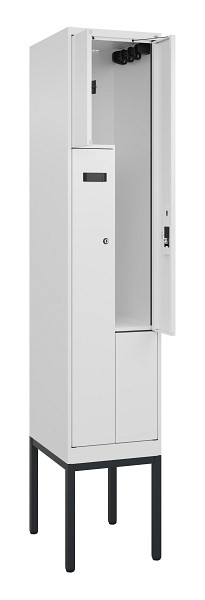 C+P Z-Spind Evolo PLUS, Gestell, 2 Fächer, 2120x400x500mm, 9016/9016, Zylinderschloss, 0490337-122 S10047