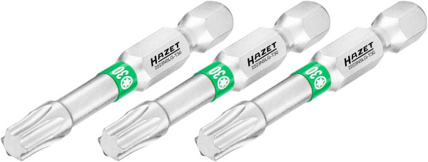 Hazet Bit, Sechskant massiv 6,3 (1/4 Zoll), Innen TORX® Profil, T30, Anzahl Werkzeuge: 3, Lange Ausführung, Schlüsselweite: T30, 2223NSLG-T30/3