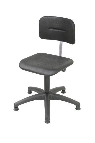 Lotz Arbeitsstuhl, Gasfeder Sitz und Rücken PU schwarz, Kunststoff-Fußkreuz mit Gleiter, Sitztiefenverstellung, Sitzhöhe 400-600 mm, 6130.01