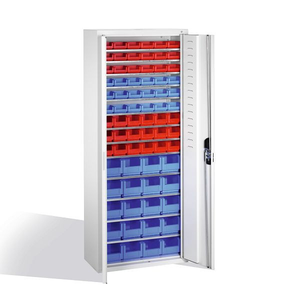 C+P Magazinschrank Serie 13, H1690xB700xT300mm, Farbe: Lichtgrau, Muldengriff, 133413-27 S10024