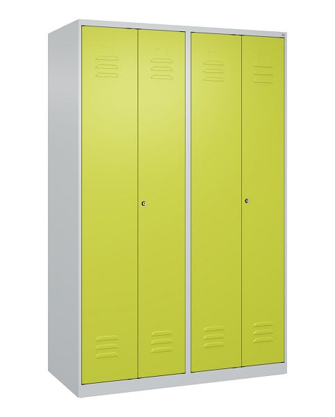 C+P Umkleidespind Classic PLUS SW, 4 Abteile, 1850x1200x500mm, 7035/0024, Zylinderschlösser, 080002-40 S10015