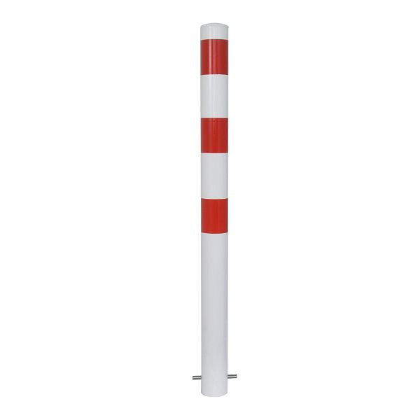 Schake Absperrpfosten Stahlrohr Ø 89 x 2,9 mm ortsfest, zum Einbetonieren feuerverzinkt / weiß beschichtet, feuerverzinkt, 489B