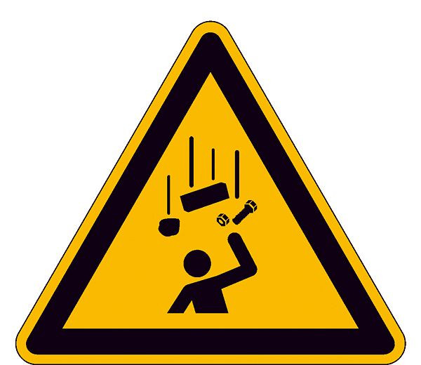 SafetyMarking Warnschild, Warnung vor herabfallenden Gegenständen, Länge 20 cm, Aluminium, 11.A8217