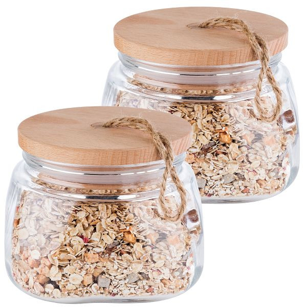 APS Vorratsglas WODDY, 1 Liter, Verpackungseinheit: 2er-Set, 67513