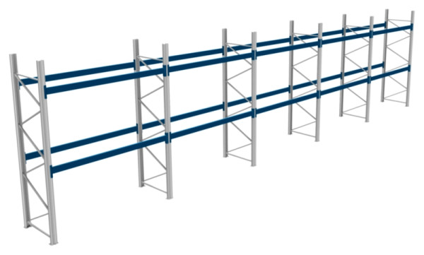 BITO Palettenregal P2 3505x1100x14300 Komplettregal, 2E, 800 RAL5010 U, 56429