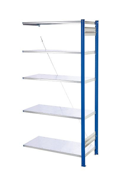 Kappes Steckregal Anbaufeld RAL 5010, 2000 x 1000 x 600 mm, 5 Böden verzinkt, 5222.00.0421