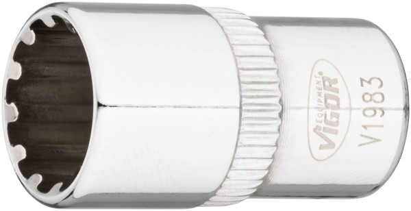 VIGOR Multiprofil-Steckschlüsseleinsatz, Vierkant hohl 6,3 mm (1/4 Zoll), Multiprofil, 10 mm, V1983