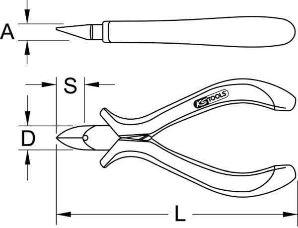 KS Tools ESD Mini-Hartmetall-Schrägschneider, 120mm, 500.7095