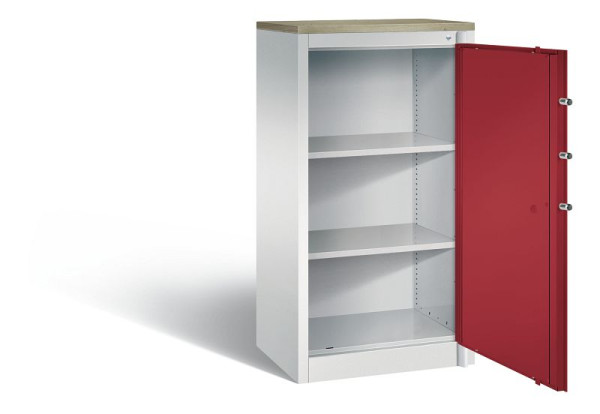 C+P Feuerschutzschrank Certos, H1226xB650xT500mm, Farbe: Lichtgrau / Rubinrot, Klinkengriff, 3 OH, 1160-000 S10427
