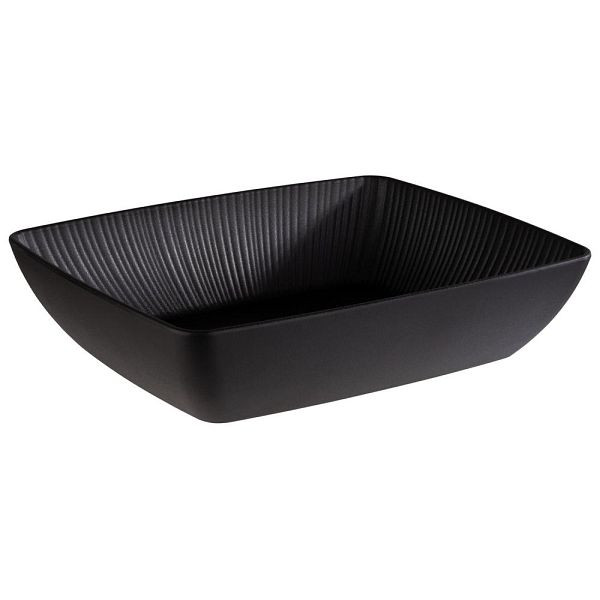 APS GN 1/2 Schale -NERO- in schwarz, 32,5 x 26,5 cm, Höhe: 7,5 cm, 3,5 Liter, 85276