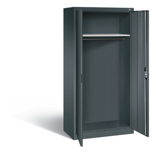 C+P Garderobenschrank Acurado, H1950xB930xT500mm, Farbe: Anthrazitgrau, Muldengriff, 9280-088 S10356