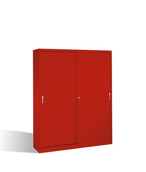 C+P Schiebetürenschrank Acurado, H1950xB1600xT400mm, Farbe: feuerrot, Bügelgriff, 5 OH, 2140-00 S10143