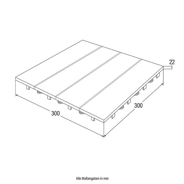 HOME DELUXE WPC Holzfliesen BAVARO Dunkelbraun VE: 3 m², 31911