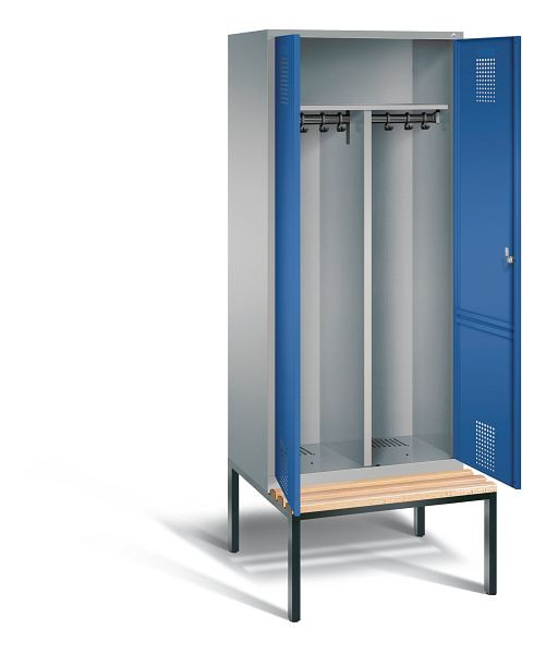 C+P Schwarz-Weiss-Spind Evolo, H2090xB810xT815mm, Farbe: Weißaluminium / Enzianblau, 48052-22 S10122