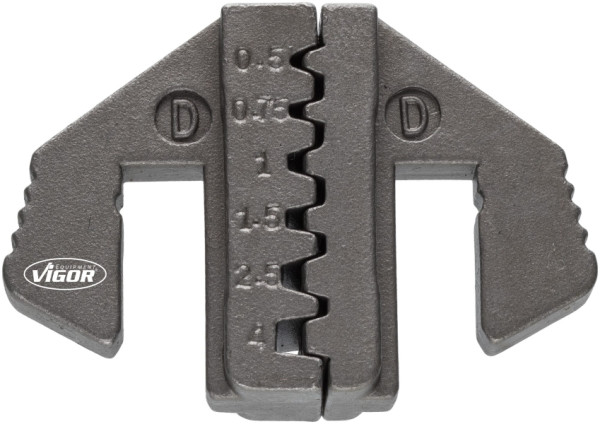 VIGOR Crimp-Einsatz D: für Aderendhülsen mit und ohne Kragen von 0,5 - 4,0 mm2, V2499-D