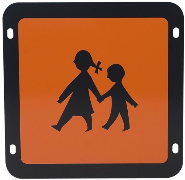 SIGNUM Schulbusschild, starr, mit Befestigungsleisten, Aluminium mit Reflexfolie orange, 400 x 400mm, S 1101