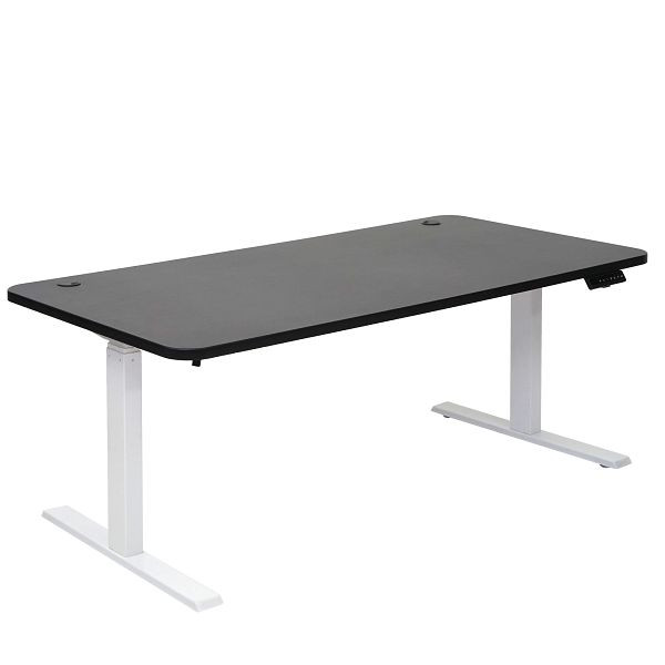 Mendler Schreibtisch HWC-D40, Computertisch, elektrisch höhenverstellbar 160x80cm 53kg, schwarz, weiß, 62770+62768