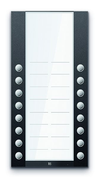 TCS Türkontrollsystem PET PRO Audio Klingeltastenerwweitreung lang Infofe 16T 2 Spalten AP RAL7016 anthrazitgrau, AEA530216-0017