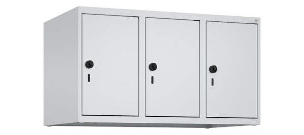 C+P Schrankaufsatz Classic PLUS, Aufsatzschrank, 7035/7035, Drehriegel, 500x900x500mm, 3 Abteile, 080090-30 S10009