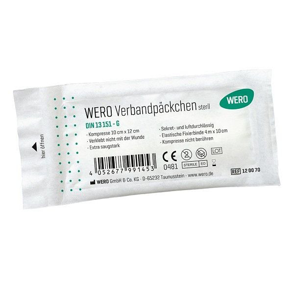 WERO Verbandpäckchen DIN 13151-G, VE: 15 Stück, 120071