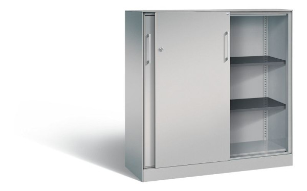 C+P Schiebetürenschrank Asisto, H1310xB1200xT435mm, Farbe: Weißaluminium, Bügelgriff, 3 OH, 142031-000 S10141