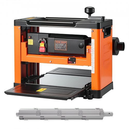 VEVOR Dickenhobel, 330 mm Tisch, Spiralmesserkopf mit 24 Einsätzen, 2000W, 23.500 U/min, für Hart- & Weichholz, TSBCDSLXD25DY60QW001V2