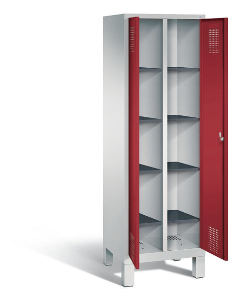 C+P Wäsche-Spind Evolo, H1850xB610xT500mm, Farbe: Lichtgrau / Rubinrot, 48012-20B S10026