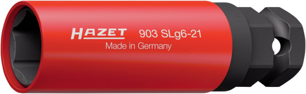 Hazet Schlag-, Maschinenschrauber Steckschlüsseleinsatz, 1/2 Zoll Vierkant, 24 mm Außen-Sechskant, Außen Sechskant-Tractionsprofil, SW 21 mm, 903SLG6-21