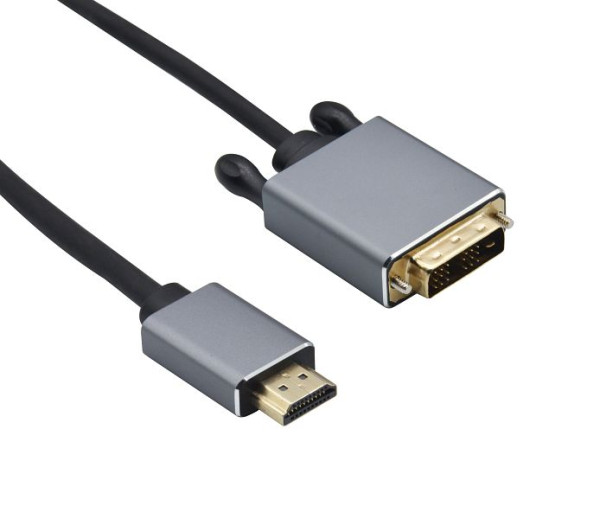 Helos Anschlusskabel, HDMI Stecker/DVI Stecker, PREMIUM 4K, 2,0m, schwarz, 288691