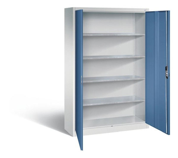 C+P Werkzeugschrank Acurado, H1950xB1200xT400mm, Farbe: Lichtgrau / Fernblau, Muldengriff, 8930-00 S10570