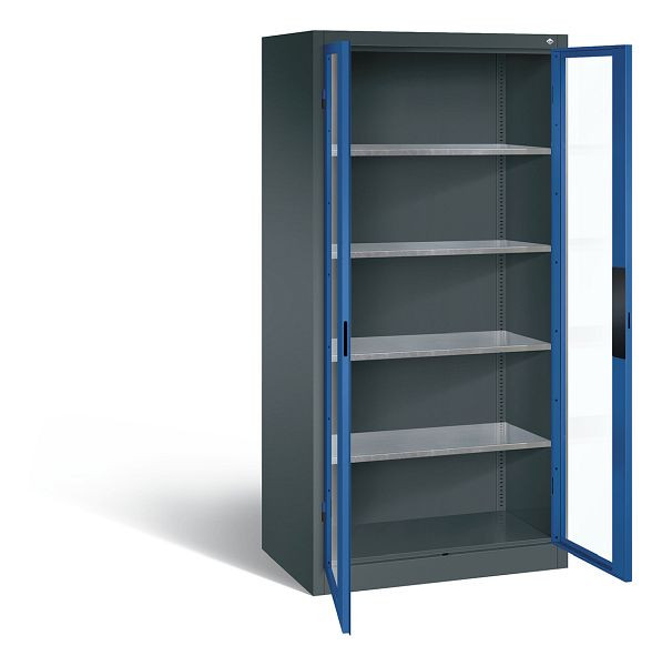 C+P Werkzeugschrank Acurado, H1950xB930xT600mm, Farbe: Anthrazitgrau / Enzianblau, Muldengriff, 8922-055 S10165