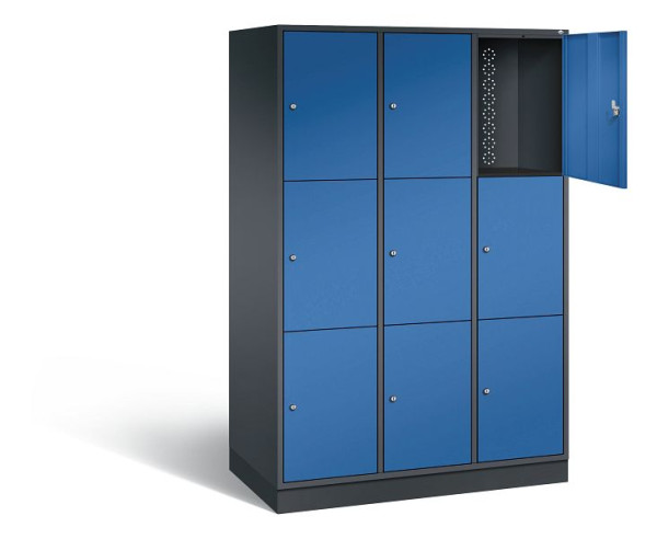 C+P XL-Schließfachschrank Intro, H1950xB1220xT590mm, Farbe: Schwarzgrau / Enzianblau, 8370-303 S10083