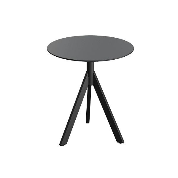 Feros Infinity Tripod Terrassentisch Schwarz frame + Schwarz HPL Tischplatte Ø70 cm, 140011070