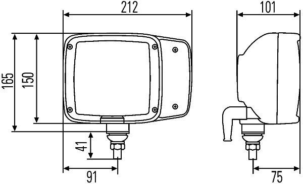 HELLA Hauptscheinwerfer - 12V - Anbau - ECE R113/E4 25728/E4 6495 - Lichtscheibenfarbe: gelb - Stecker: DEUTSCH - rechts, 1SA 996 120-087