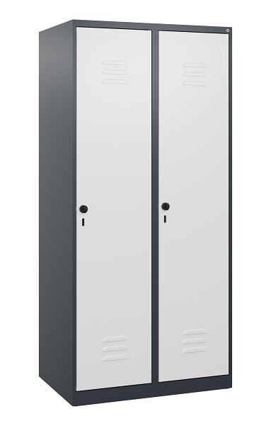 C+P Umkleidespind Classic PLUS mit Mitteltrennwand, 2 Abteile, 1700x800x500mm, 7016/7035, Drehriegel, 0800007-22F S10011