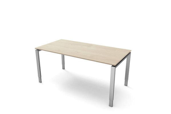 Kerkmann Schreibtisch mit 4 Bein-Gestell, Form 5, B 1600 x T 800 x H 680-820 mm, Ahorn, 11413350