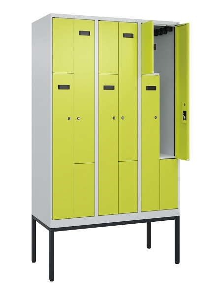 C+P Z-Spind Evolo PLUS, Gestell, 6 Fächer, 2120x1200x500mm, 7035/0024, Zylinderschloss, 0490337-326 S10041