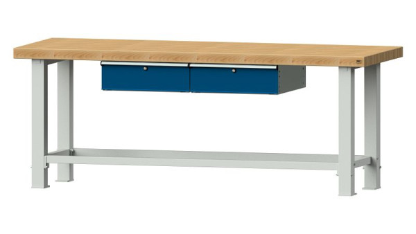 ANKE Werkbänke Arbeitstisch, Modell 202 VS, 2250 x 800 x 865 mm, RAL 7035/5010, BMP 65 mm, 320.152