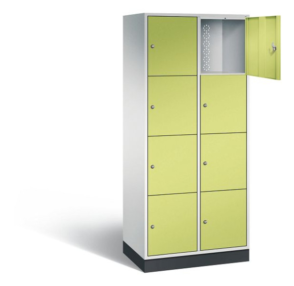 C+P XL-Schließfachschrank Intro, H1950xB820xT490mm, Farbe: Lichtgrau / Viridingrün, 8470-202 S10112