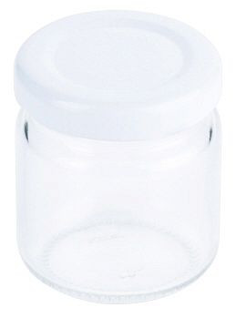 Contacto Marmeladenglas 50 ml mit weißem Deckel, im Tray, VE: 8 Stück, 2740/050