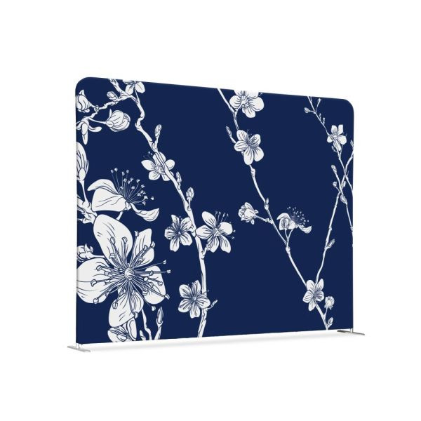 Showdown Displays Textil Raumteiler 150-150 Doppel Abstrakte Japanische Kirschblüte Blau, ZWS150-150SSK-DSI8