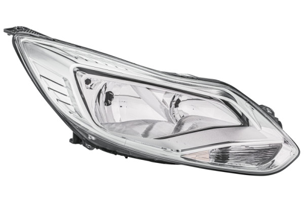 HELLA Halogen-Hauptscheinwerfer - für u.a. Ford Focus III - chrom - für Rechtsverkehr - rechts, 1EA 354 994-021