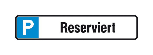 SafetyMarking Parkplatzschild, Symbol: P, Text: Reserviert, BxH 43x8 cm, Aluminium, 11.5546