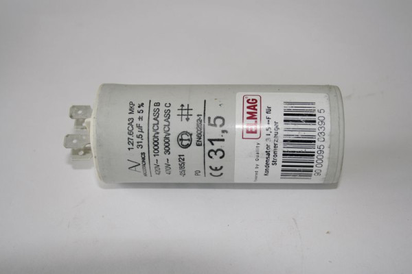 ELMAG Kondensator 31,5 µF für Stromerzeuger, Typ SEB170X1, SED180DX1sowie Typ SEB (SS) 10000WE mit AL S20F, 9503390