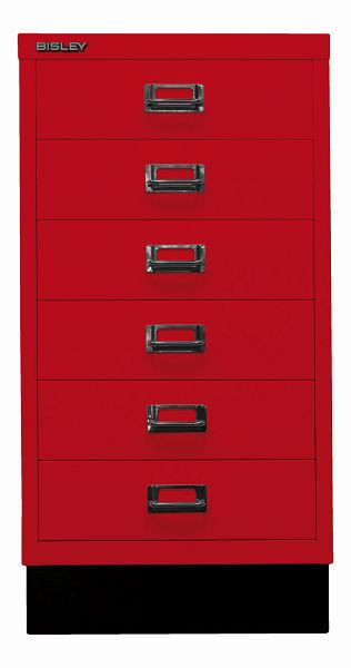 Bisley MultiDrawer, 29er Serie mit Sockel, DIN A3, 6 Schubladen, kardinalrot, L29A36S670